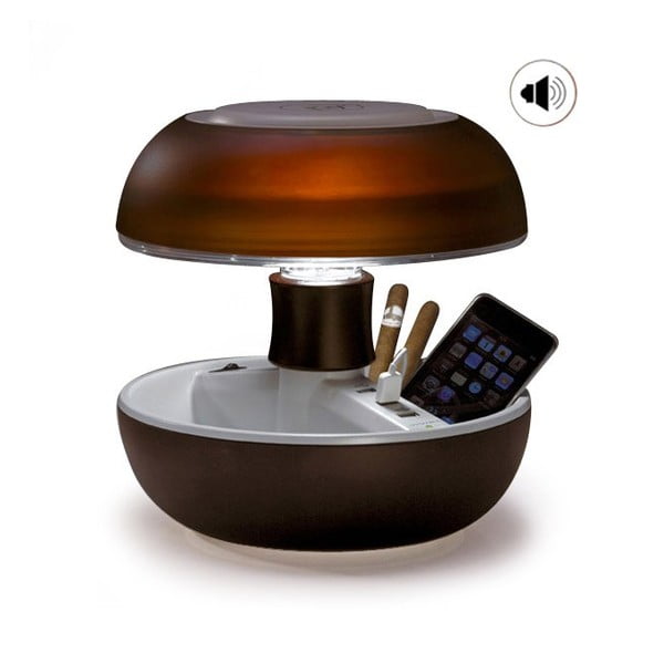 Lampa stołowa, ładowarka i głośnik w jednym Joyo Light, brązowa