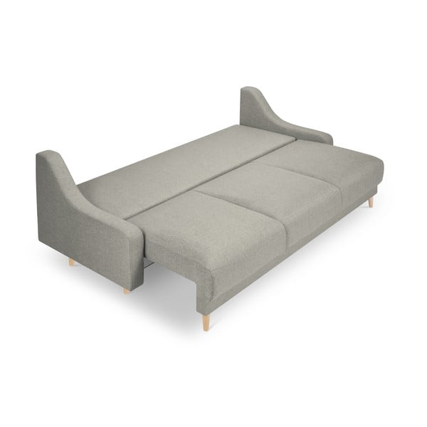 Jasnoszara rozkładana sofa ze schowkiem Mazzini Sofas Freesia-image-4