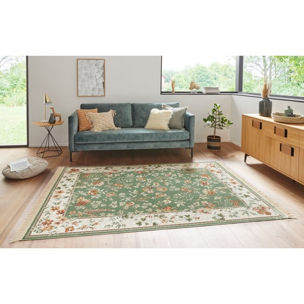 Zielono-kremowy dywan z wiskozy 195x300 cm Oriental – Nouristan-image-1