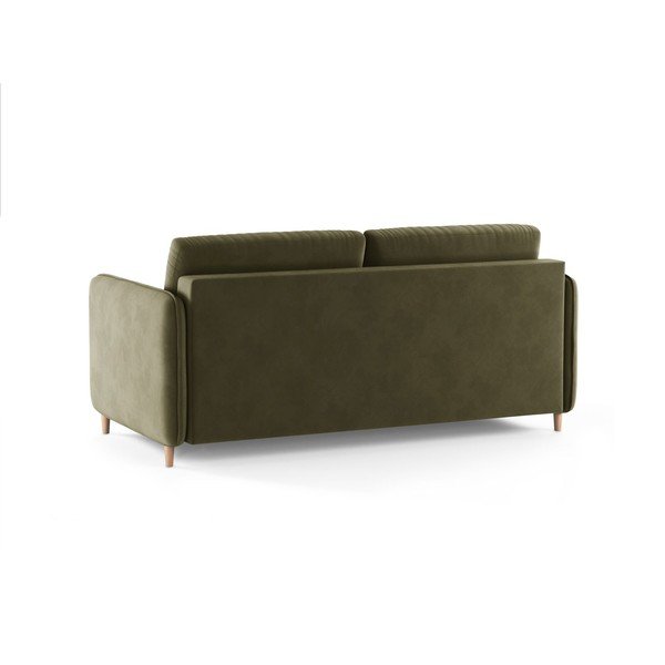 Zielona aksamitna sofa do spania 184 cm – Micadoni -image-3