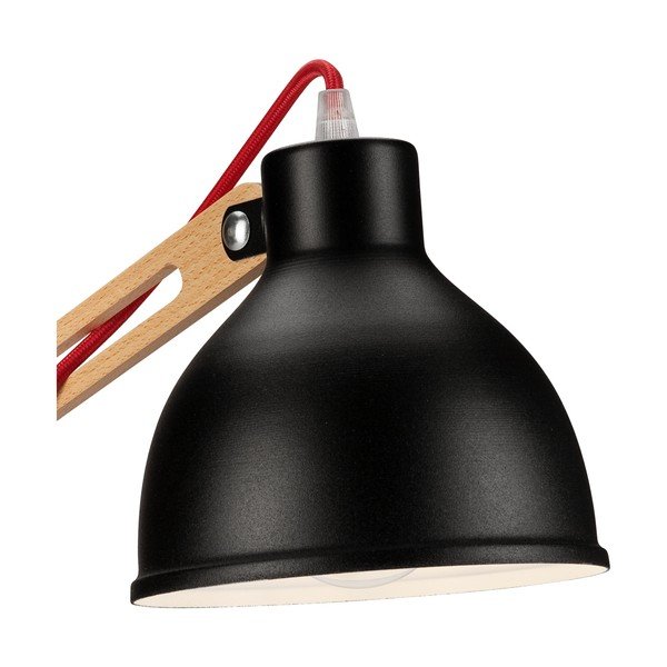 Czarno-brązowa lampa stołowa z metalowym kloszem (wysokość 44 cm) Marcello – LAMKUR-image-3