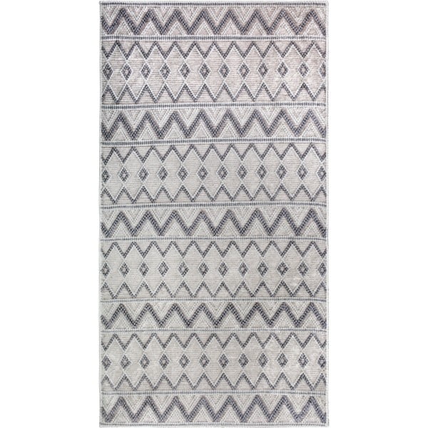 Szary dywan odpowiedni do prania 80x150 cm Zig Zag – Vitaus