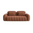 Rozkładana sofa z materiału bouclé ze schowkiem w kolorze terakoty 266 cm Pele – Makamii