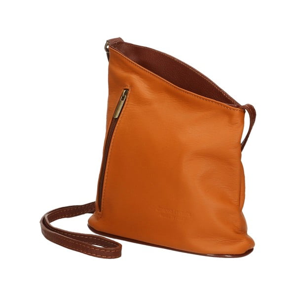 Koniakowa brązowa torebka skórzana Chicca Borse Garturo-image-3