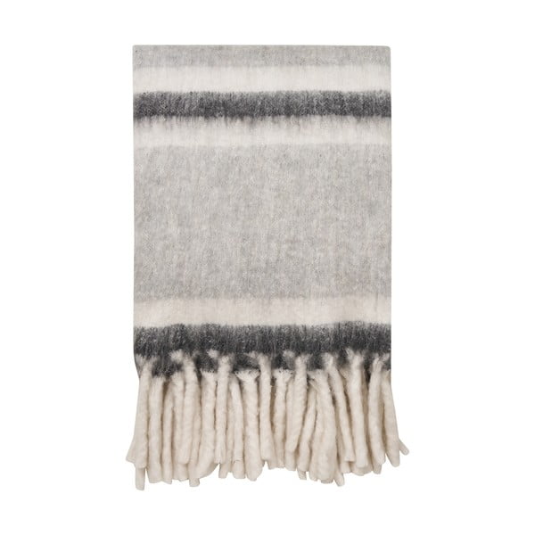 Szary koc z mieszanki wełny 130x170 cm Carmel – House Nordic
