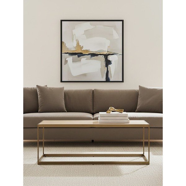 Brązowy/w naturalnym kolorze stolik z blatem w dekorze dębu 40x120 cm Grenoble – Premier Housewares-image-2