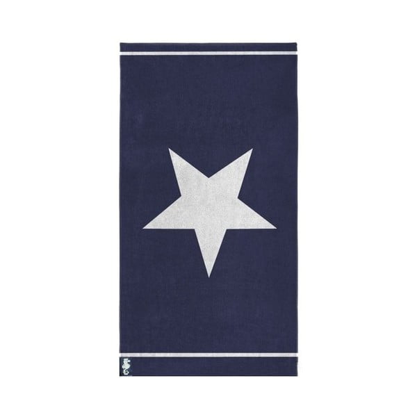 Niebieski ręcznik bawełniany Seahorse Star, 100x180 cm