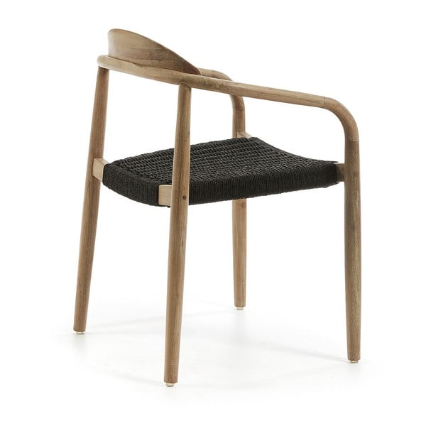 Drewniane krzesło z czarnym siedziskiem Kave Home Glynis-image-2