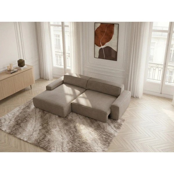 Szarobrązowy rozkładany/z elektryczną regulacją siedziska narożnik (lewostronny) Abel – Bobochic Paris-image-4
