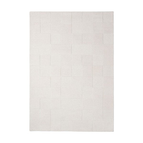 Wełniany dywan tkany ręcznie w kolorze kości słoniowej 200x290 cm Checkerboard – Flair Rugs