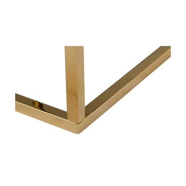 Biały marmurowy stolik z konstrukcją w kolorze złota RGE Accent, 50x50 cm-image-2