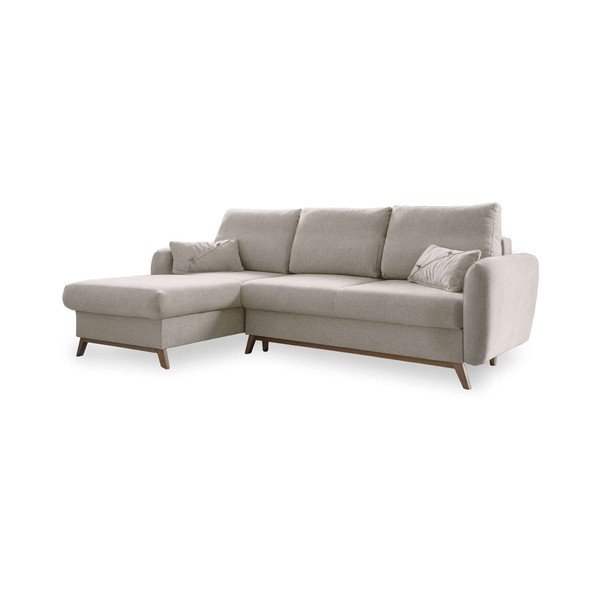 Beżowy narożnik rozkładany Miuform Scandic Lagom, lewostronny