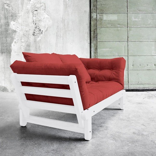 Sofa rozkładana Beat White/Passion Red-image-1