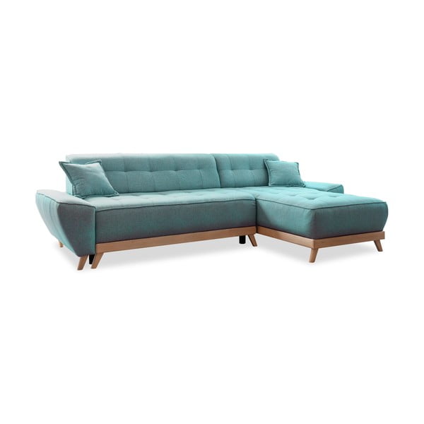 Turkusowy rozkładany narożnik (strona zmienna) Dazzling Daisy – Miuform