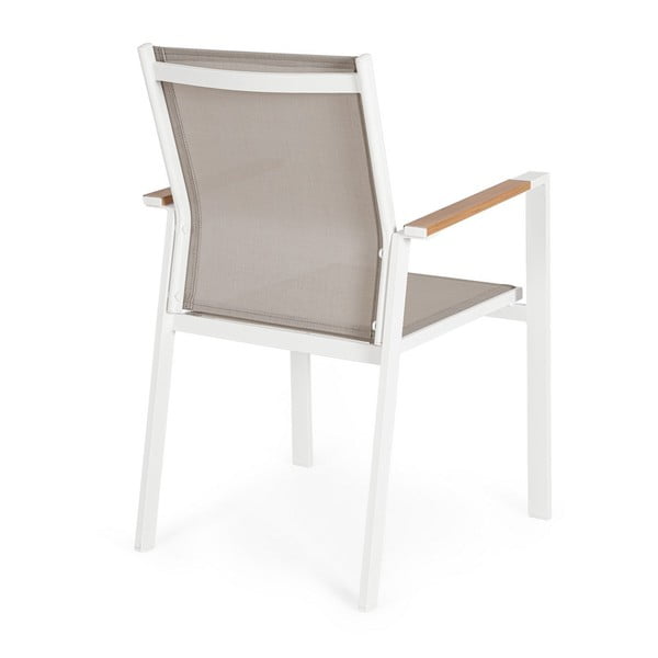 Białe metalowe krzesło ogrodowe Heta   – Bizzotto-image-3