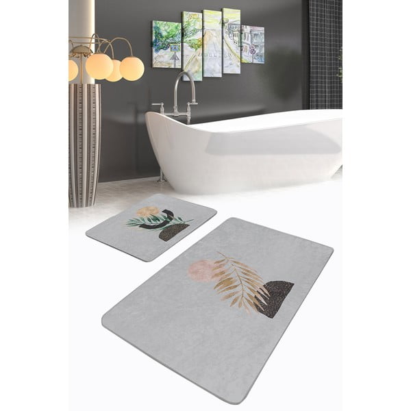 Szare dywaniki łazienkowe zestaw 2 szt. 60x100 cm – Mila Home-image-1