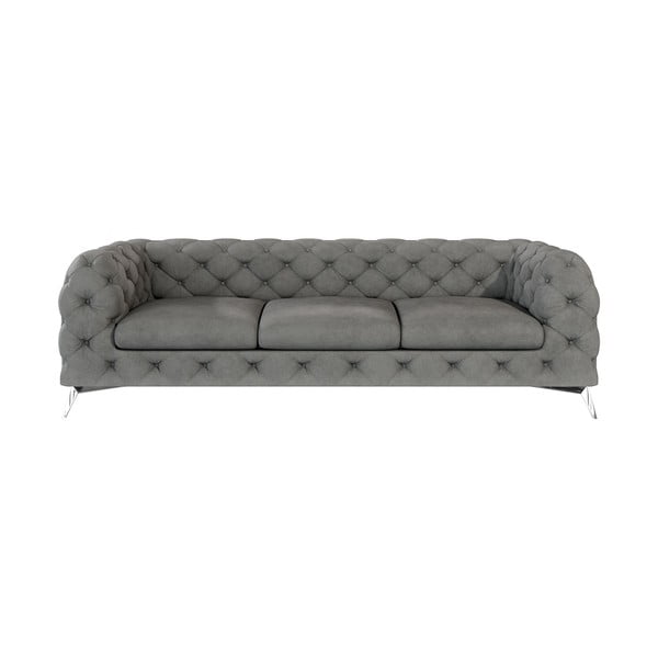 Szara aksamitna sofa 243 cm Chelsea – Ropez