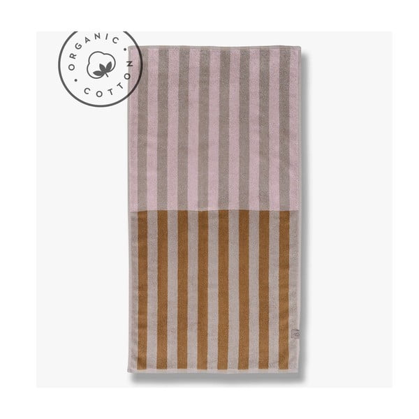 Brązowo-beżowy ręcznik z bawełny organicznej 50x90 cm Disorder – Mette Ditmer Denmark