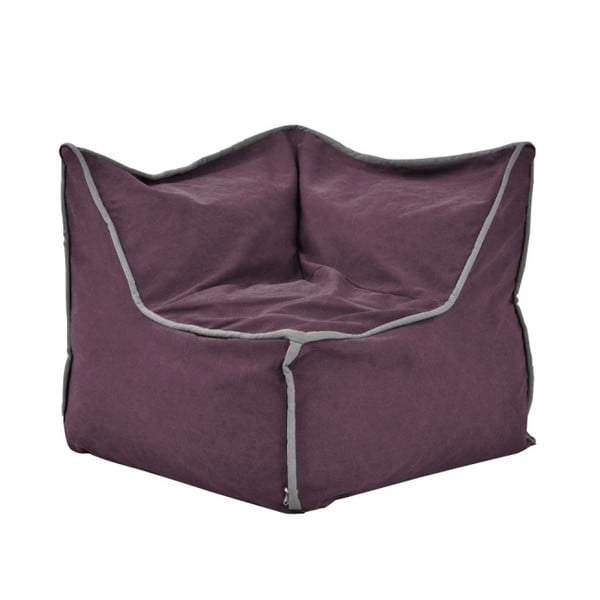 Fioletowy narożny worek do siedzenia z szarym wykończeniem Poufomania Funky