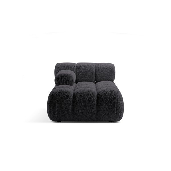 Antracytowy moduł sofy z materiału bouclé (lewostronny) Bellis – Micadoni Home