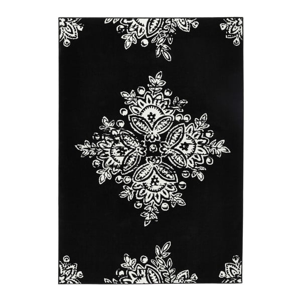 Czarno-biały dywan Hanse Home Gloria Blossom, 80x150 cm