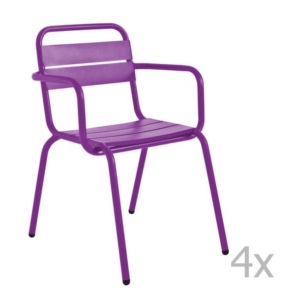 Zestaw 4 fioletowych krzeseł ogrodowych Isimar Barceloneta