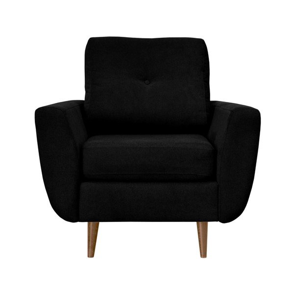 Czarny fotel z jasnymi nogami Mazzini Sofas Flower