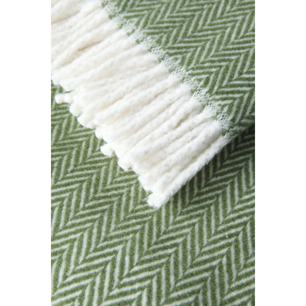 Zielony pled z domieszką bawełny Euromant Skyline, 140x180 cm-image-2