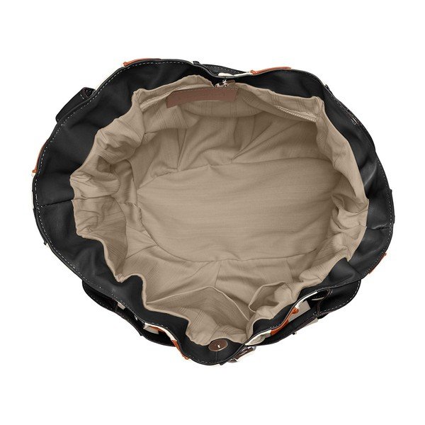 Brązowo-czarna skórzana torebka Chicca Borse Jenn-image-2