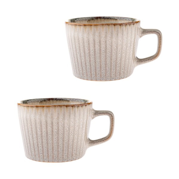 Kremowe kamionkowe kubki zestaw 2 szt. do cappuccino 190 ml Tone – Dakls