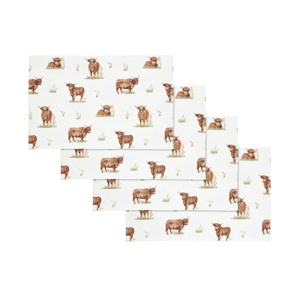 Bawełniane maty stołowe zestaw 4 szt. 30x46 cm Angus Highland Cow – Catherine Lansfield