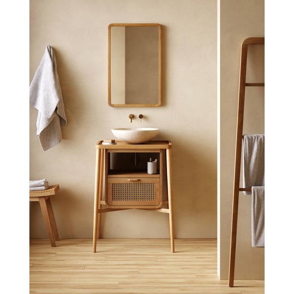 Lustro z drewnianą ramą ścienne 45x70 cm Shamel – Kave Home-image-1