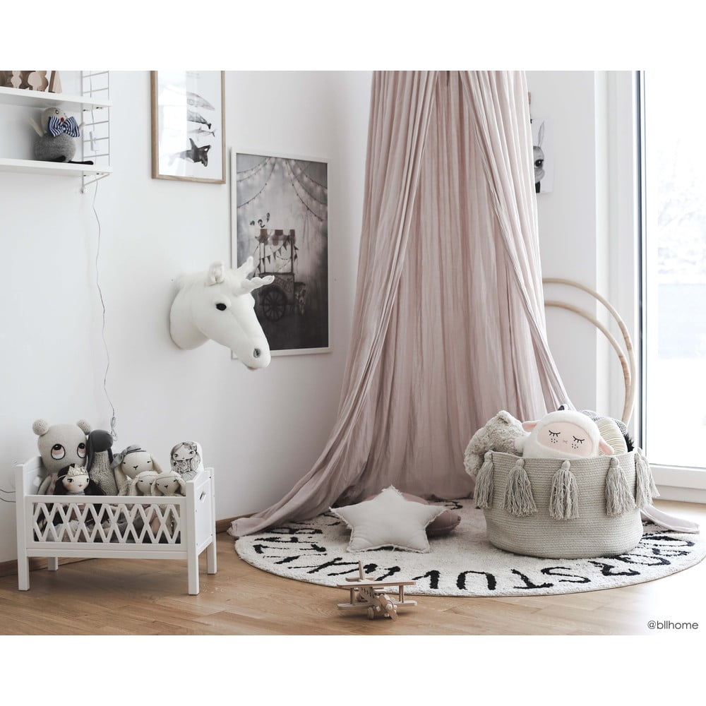 Kremowy bawełniany dywan dziecięcy tkany ręcznie odpowiedni do prania ø150 cm ABC Natural Black – Lorena Canals (zdjęcie 4)