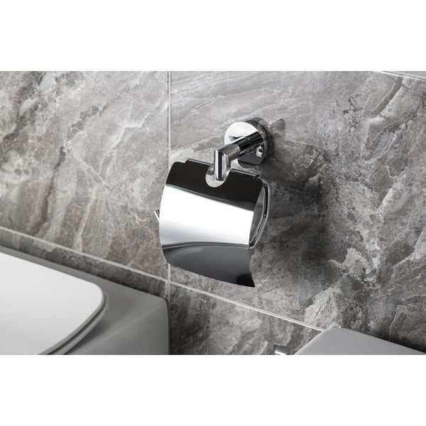 Mosiężny uchwyt na papier toaletowy w kolorze srebra Sapho X-Round-image-2