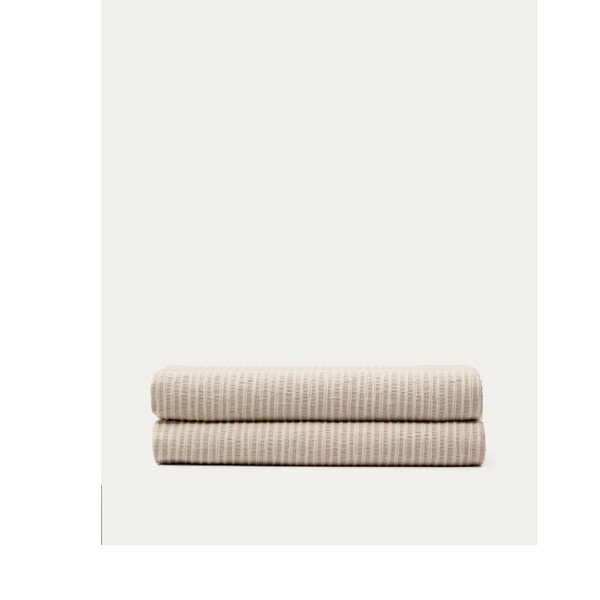 Beżowa żakardowa narzuta pikowana 240x260 cm Vindi – Kave Home-image-2