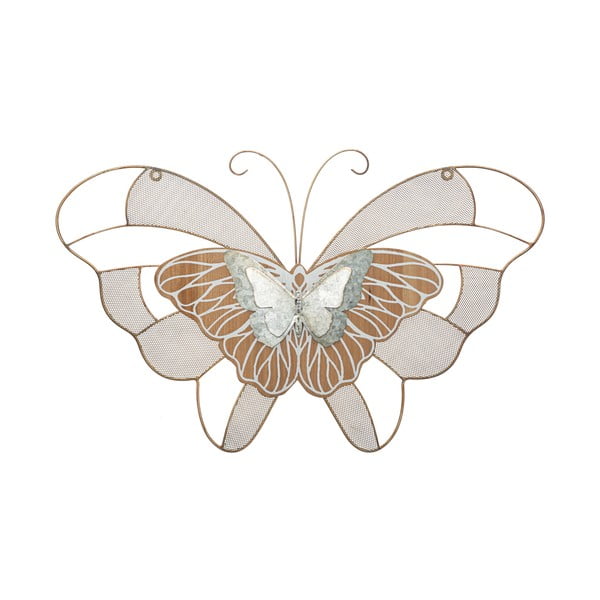 Metalowa dekoracja wisząca Mauro Ferretti Butterfly Wood B, 64,5x39 cm