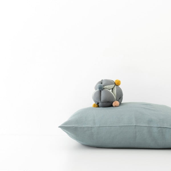 Dziecięca niebieski lniana poszewka na poduszkę Linen Tales Nature, 40x60 cm-image-2