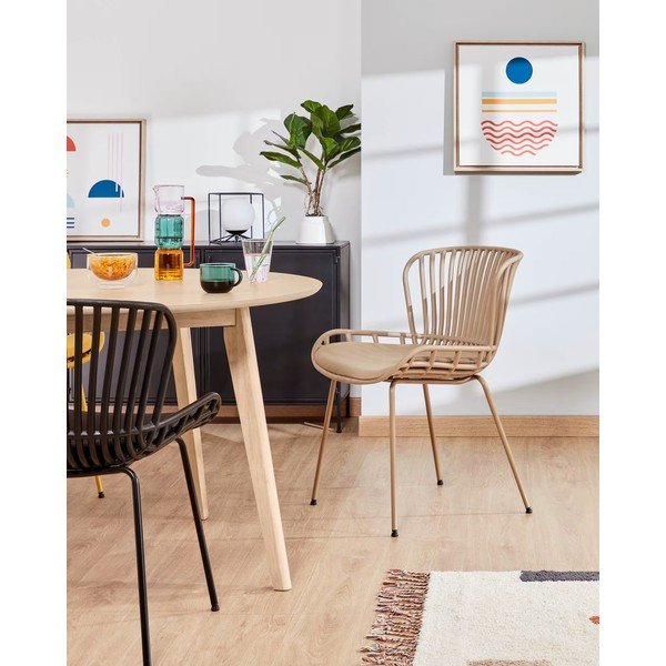 Beżowe krzesło ogrodowe ze stalową konstrukcją Kave Home Surpik-image-1