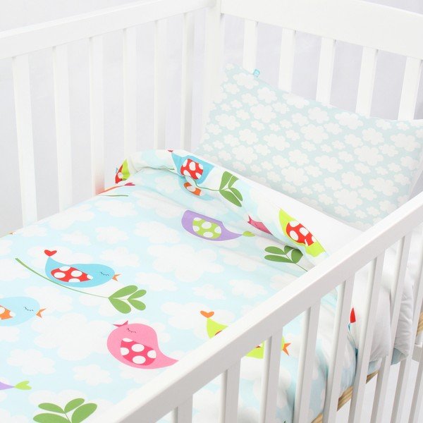 Dziecięca pościel bawełniana z poszewką na poduszkę Mr. FoxLittle Birds, 100x120 cm-image-3