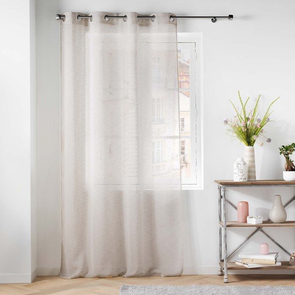 Firanka z woalu w kolorze kości słoniowej 140x240 cm Carlin – douceur d'intérieur-image-2