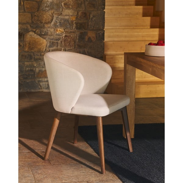 Kremowy tapicerowany fotel jadalniany Darice – Kave Home-image-1