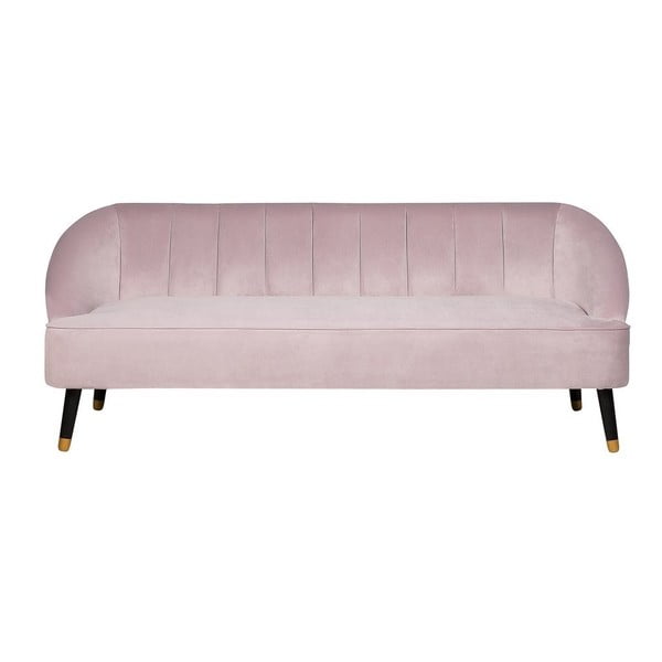 Różowa sofa 3-osobowa z obiciem o wyglądzie aksamitu Monobeli Robert