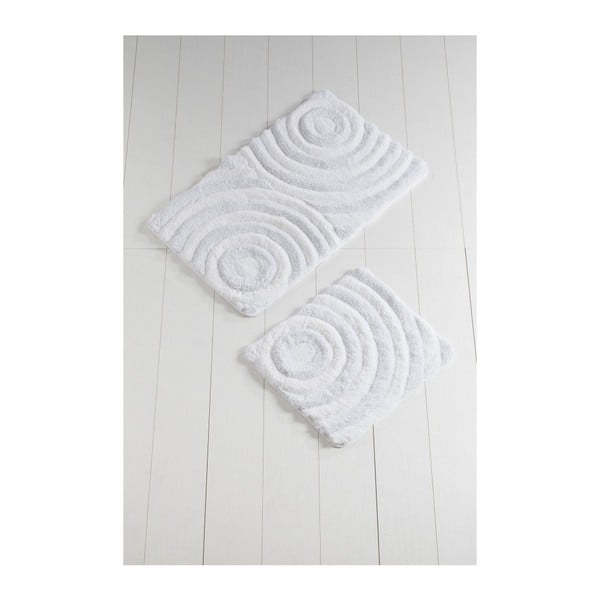 Zestaw 2 białych dywaników łazienkowych Confetti Bathmats Wave White