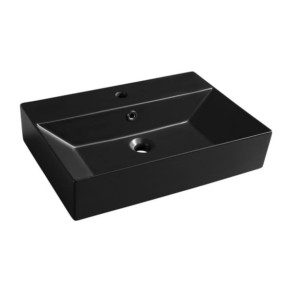 Czarna ceramiczna umywalka 60x42 cm Sistema – Sapho