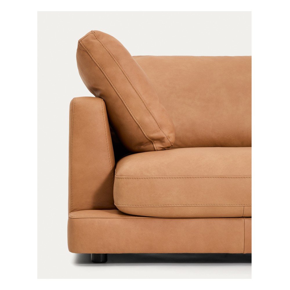 Brązowa skórzana sofa 300 cm Gala – Kave Home (zdjęcie 7)