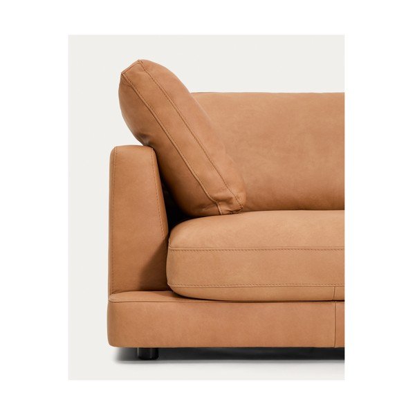 Brązowa skórzana sofa 390 cm Gala – Kave Home-image-4