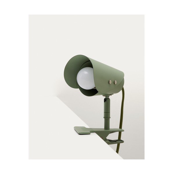 Zielona metalowa lampa stołowa z klipsem (wysokość 16 cm) Jula – Kave Home-image-4