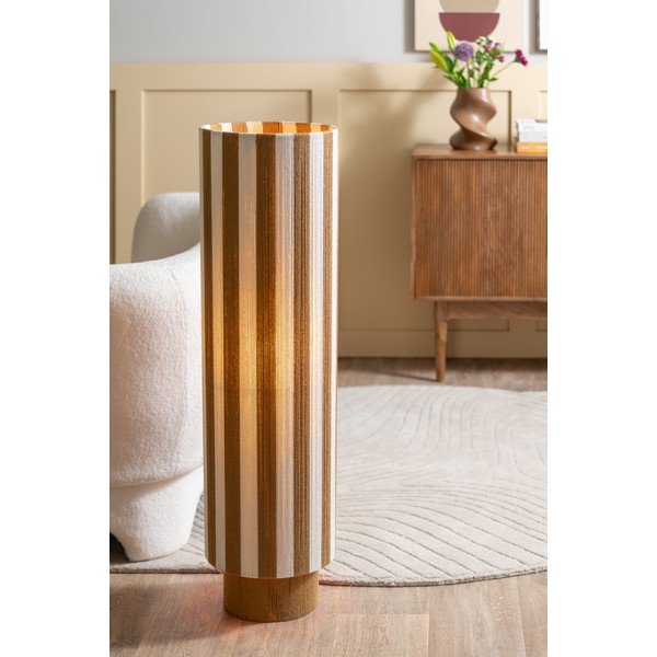 Biała/w naturalnym kolorze lampa stojąca z liny (wysokość 106 cm) Vienna Stripes – Leitmotiv-image-1