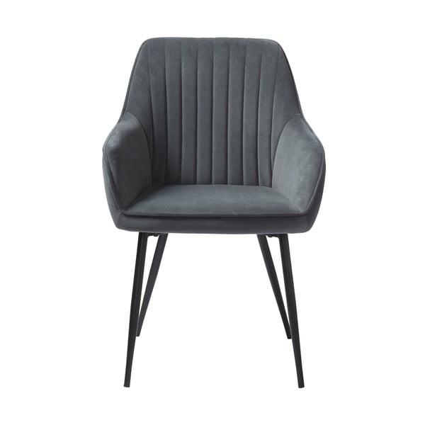 Szare tapicerowane fotele jadalniane zestaw z podłokietnikami 2 szt. Nolan Stripe – Unique Furniture-image-1