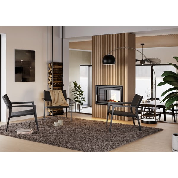 Czarny fotel z trzcinową plecionką Loop – DAN-FORM Denmark-image-1